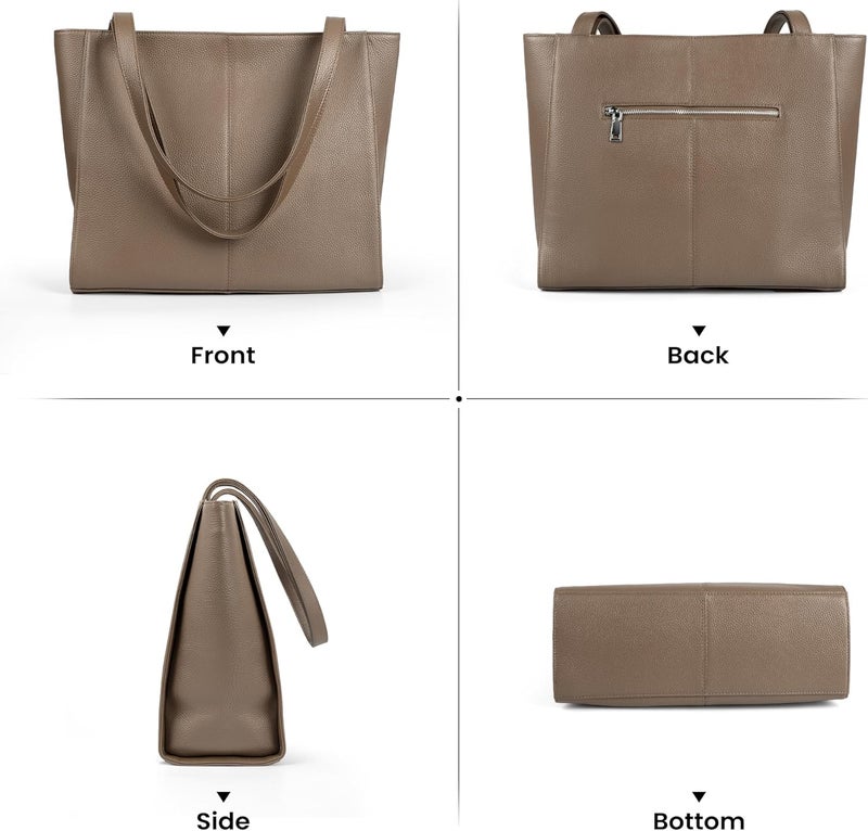 befen Genuine Leather Tote Bag for Women Work, Women's Leather Shoulder Bags Purses Satchel Handbags with Laptop Compartment - Image 5